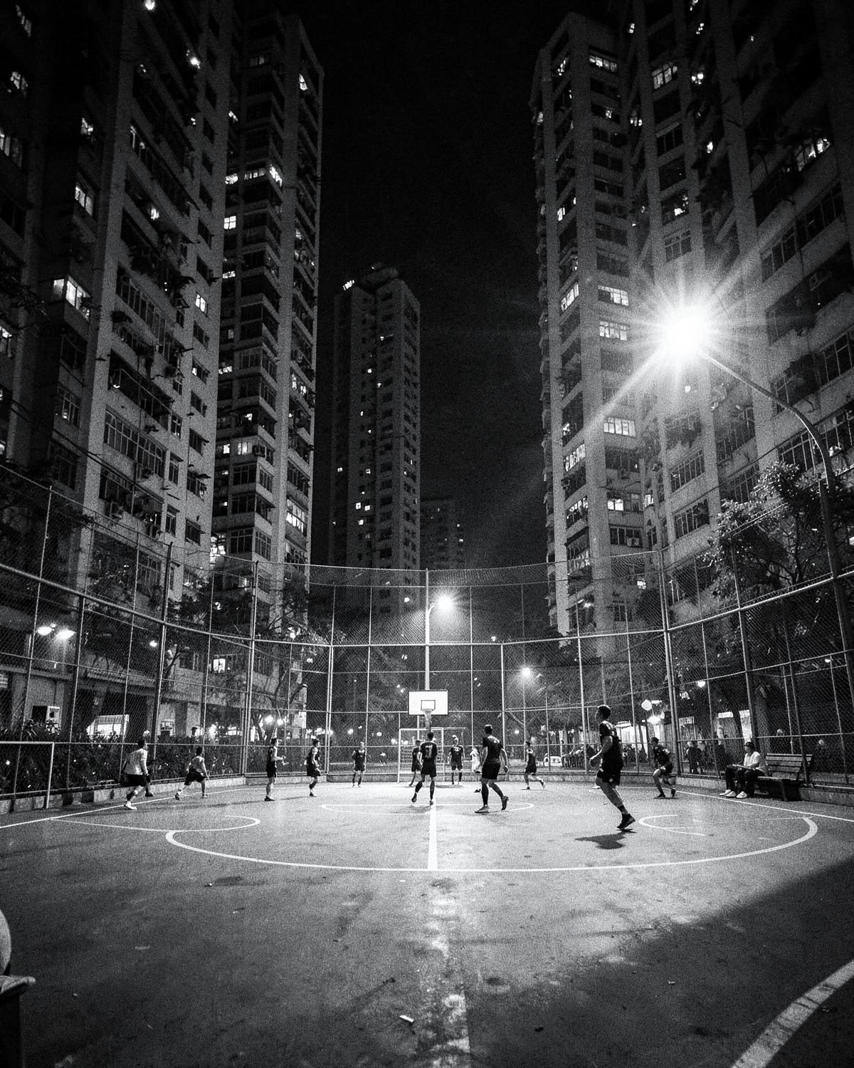 Playing sport in Hong Kong at night