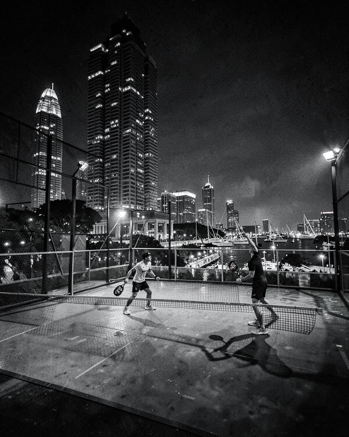 Playing sport in Singapore at night